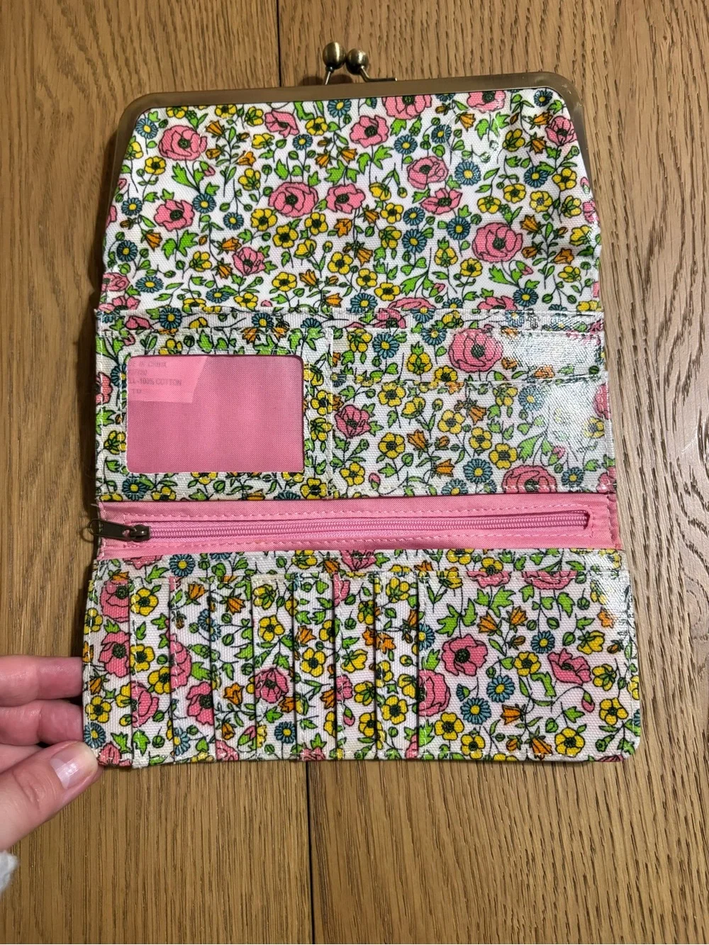 Liberty of London Floral Kiss-Lock Wallet in Pink, Yellow & Green